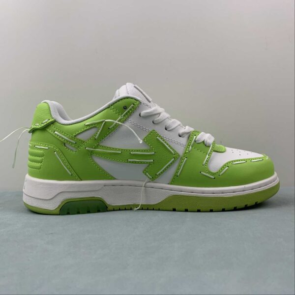 Off-White™ Out of Office Leather Sneakers “White / Green” - Imagen 3