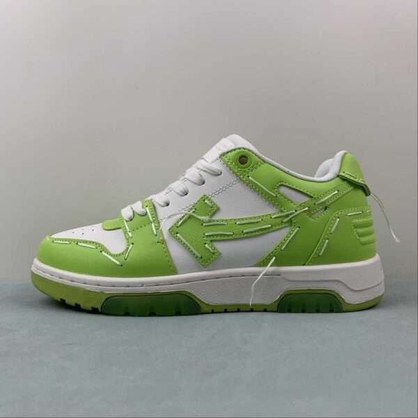 Off-White™ Out of Office Leather Sneakers “White / Green” - Imagen 2