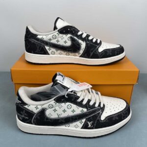 Louis Vuitton x Travis Scott x Air Jordan 1 Low OG SP “Black/White/Monogram”